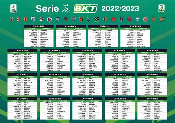 Serie B, ufficializzate date e orari dalla 4^ alla 6^ giornata del&nbsp;campionato