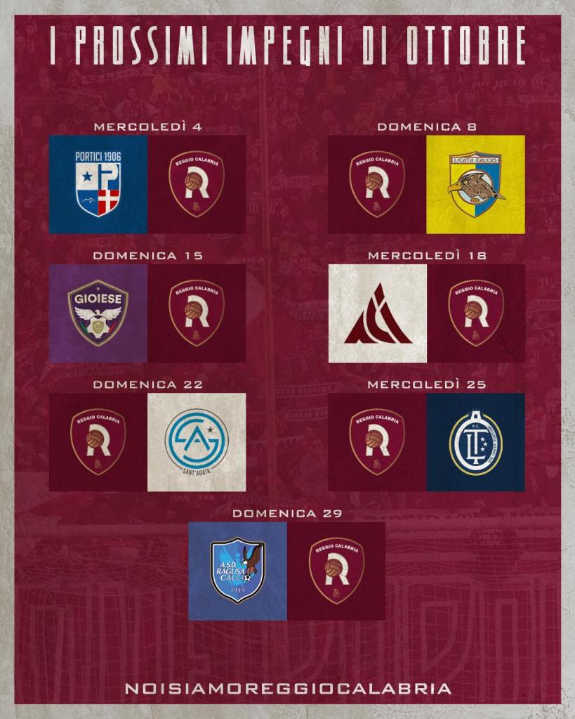 Le partite di ottobre della LFA Reggio Calabria