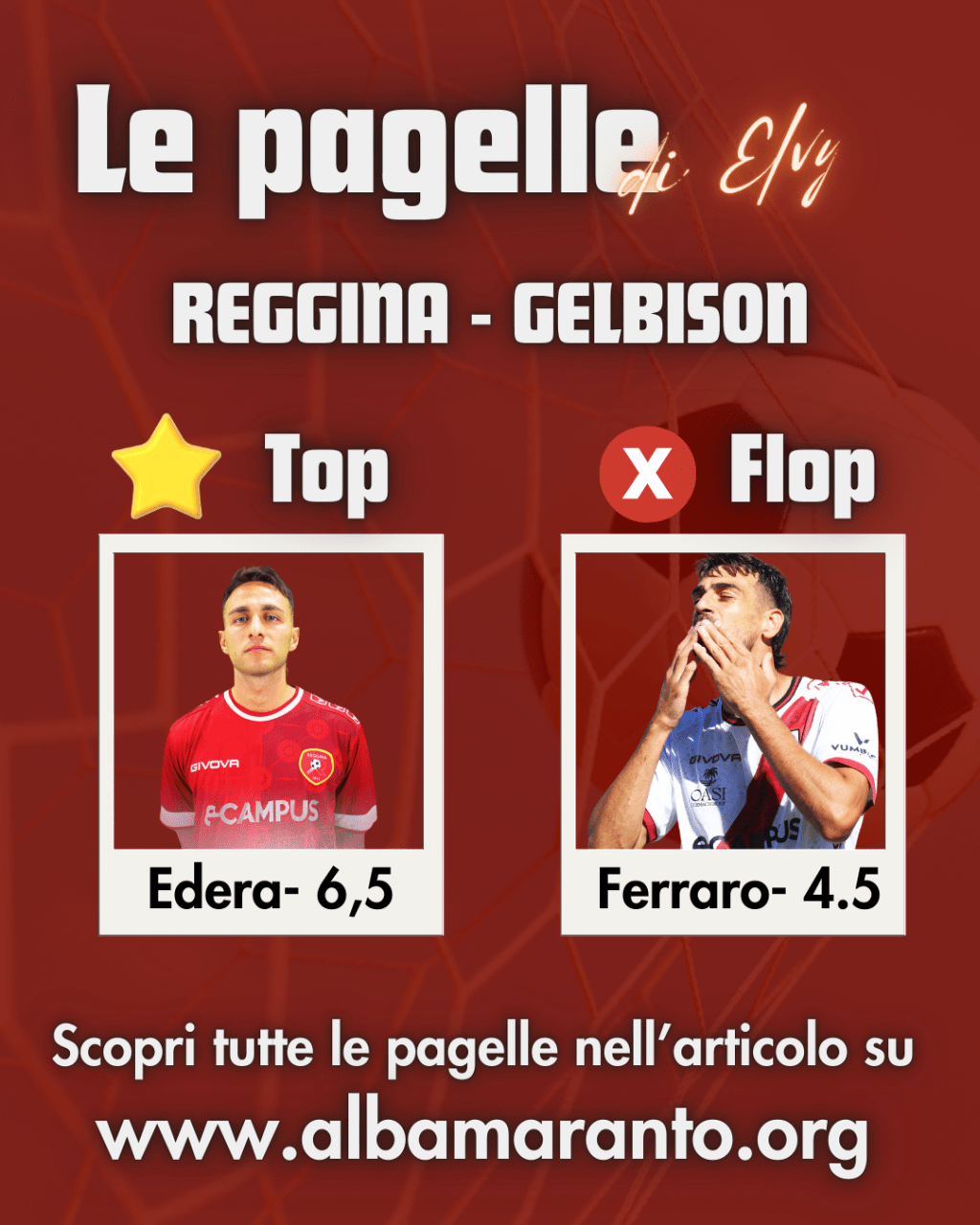 Reggina – Gelbison, le pagelle di&nbsp;Elvy