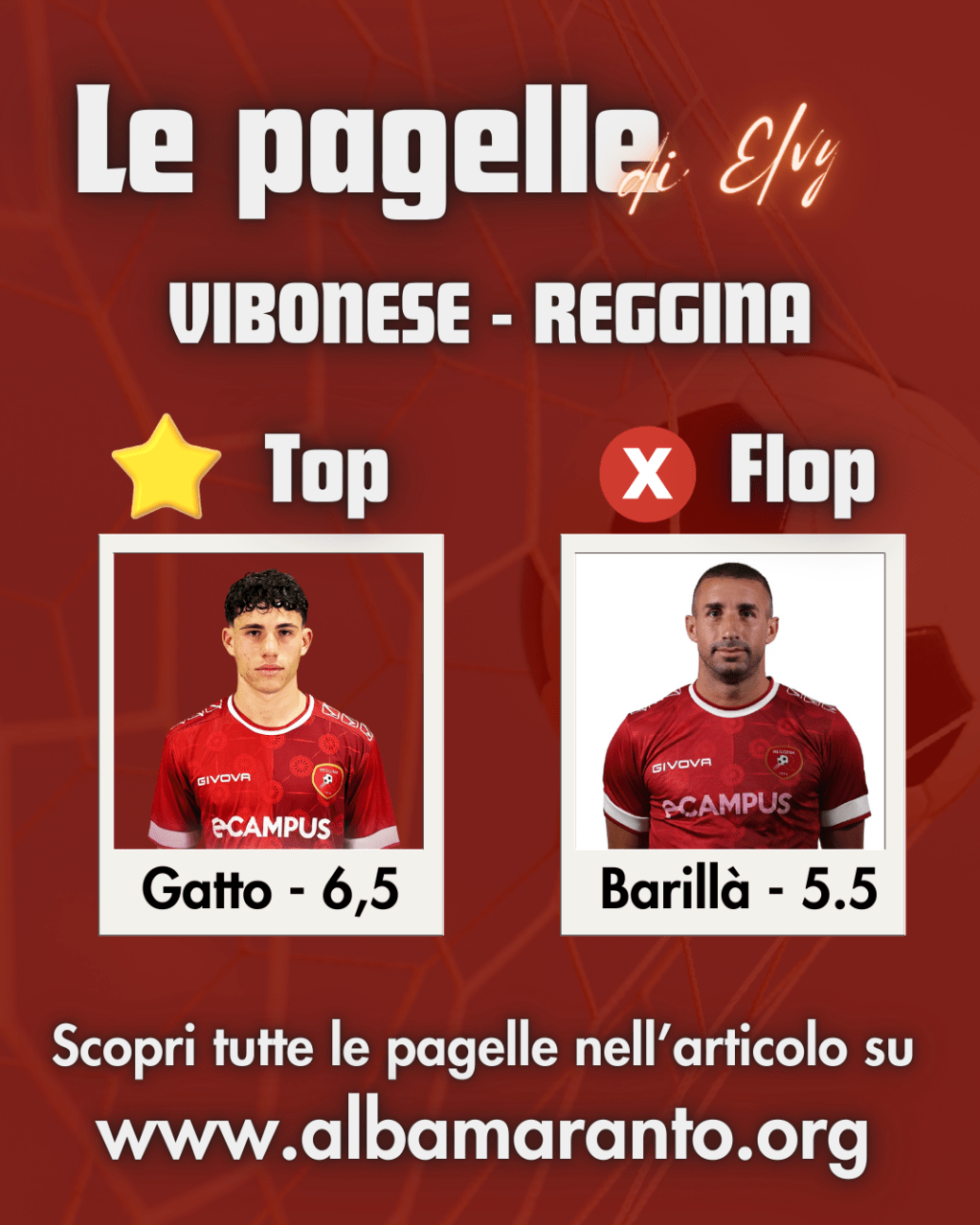 Vibonese – Reggina, le pagelle di&nbsp;Elvy